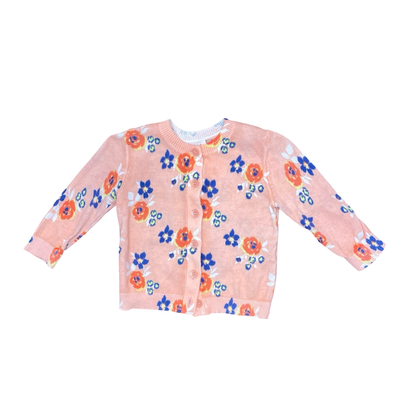 Peach floral Seed Cardigan, 3-6M