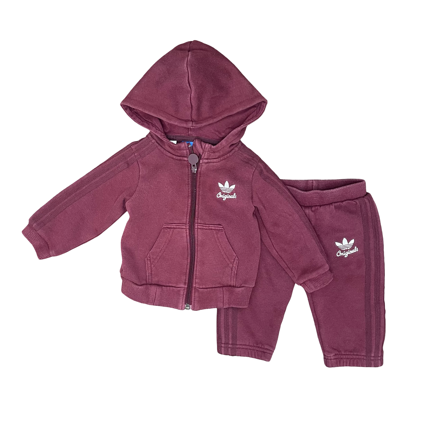 Maroon Adidas Track suit, 6-9M