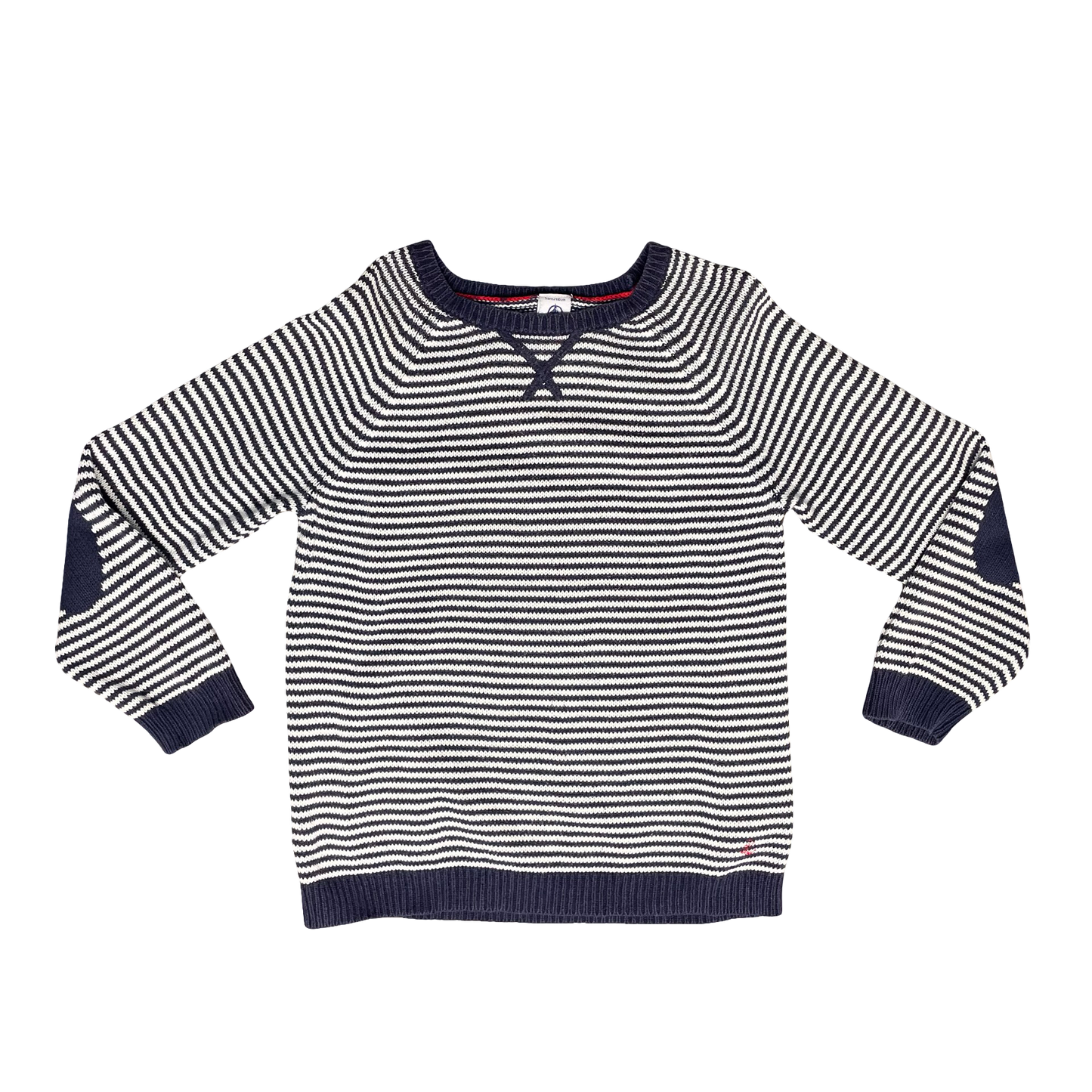 Navy white stripe Petit Bateau Jumper, 5Y