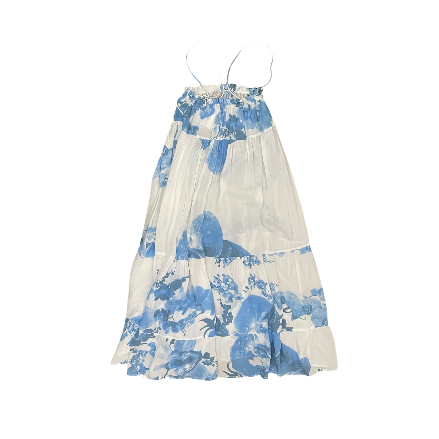 Blue and White Story Kids Dress, 7-8Y