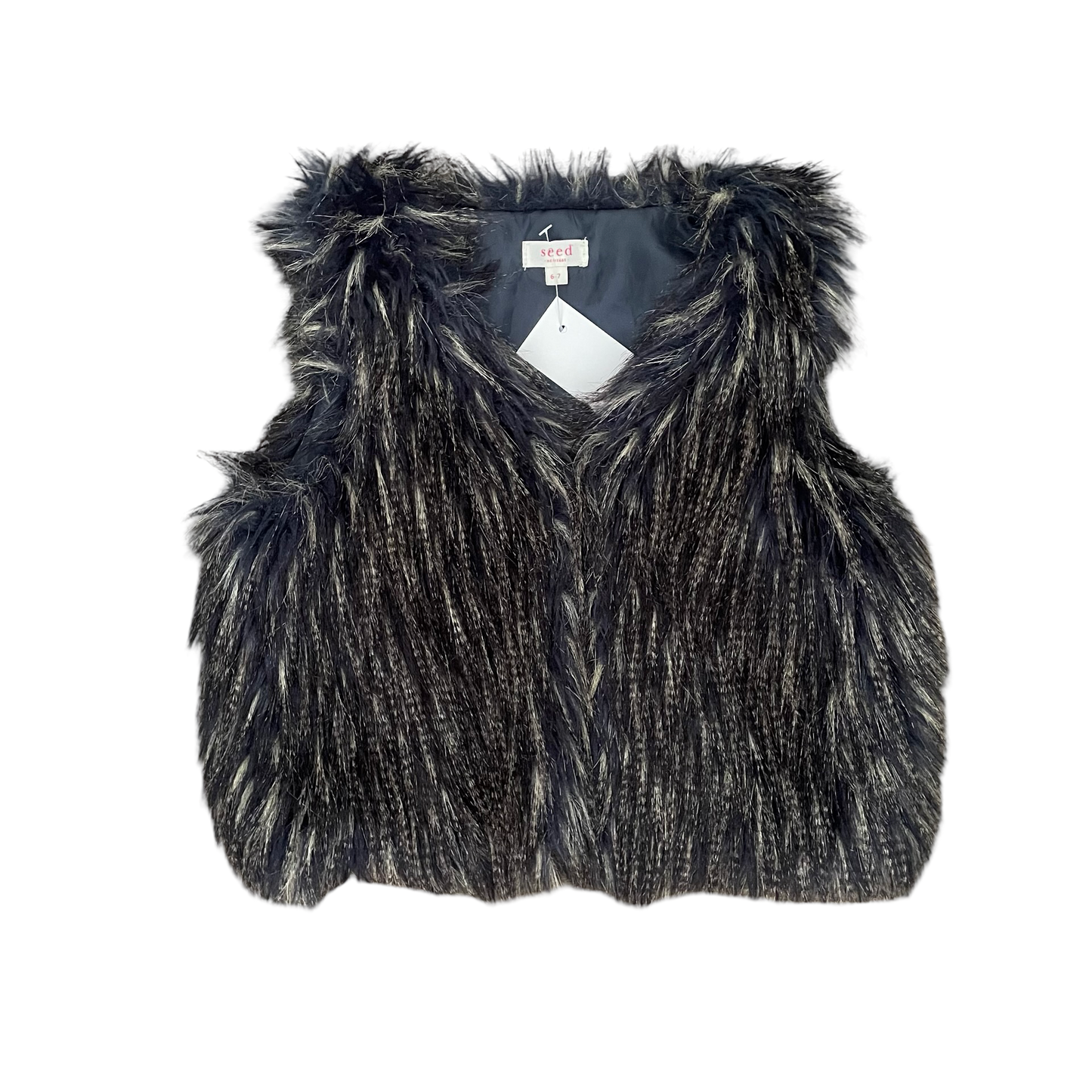 Faux Fur Seed Vest, 6-7Y