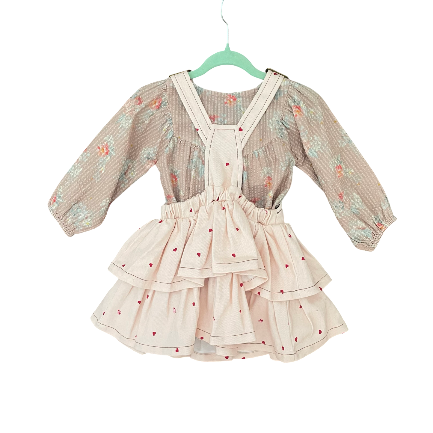 Pink bella + lace Pinafore, 6-12M