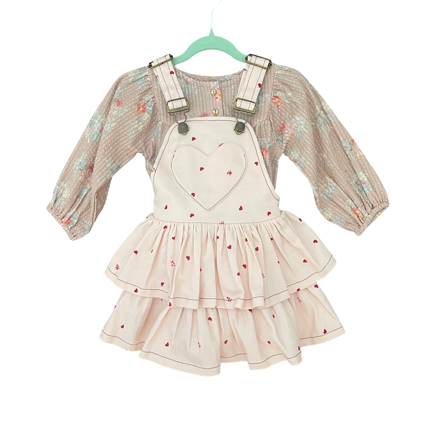 Pink bella + lace Pinafore, 6-12M