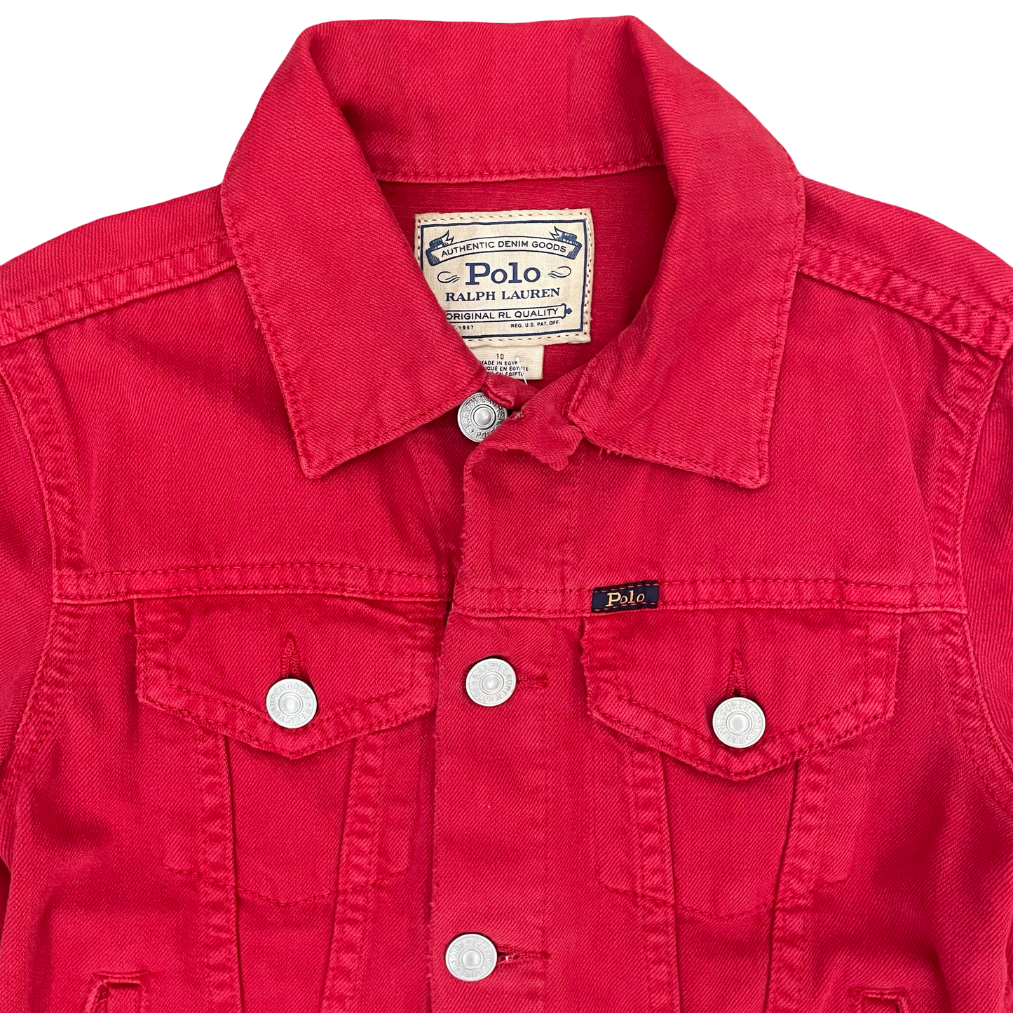 Red Polo Ralph Lauren Denim Jacket, 10Y