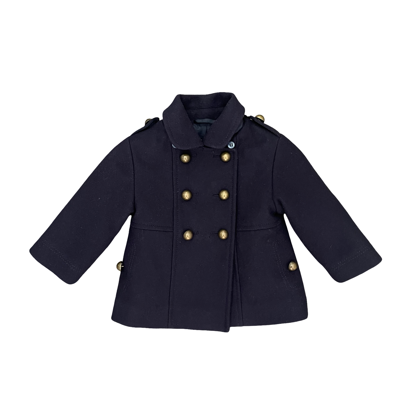 Navy Jacadi Wool/Cashmere Coat, 6M