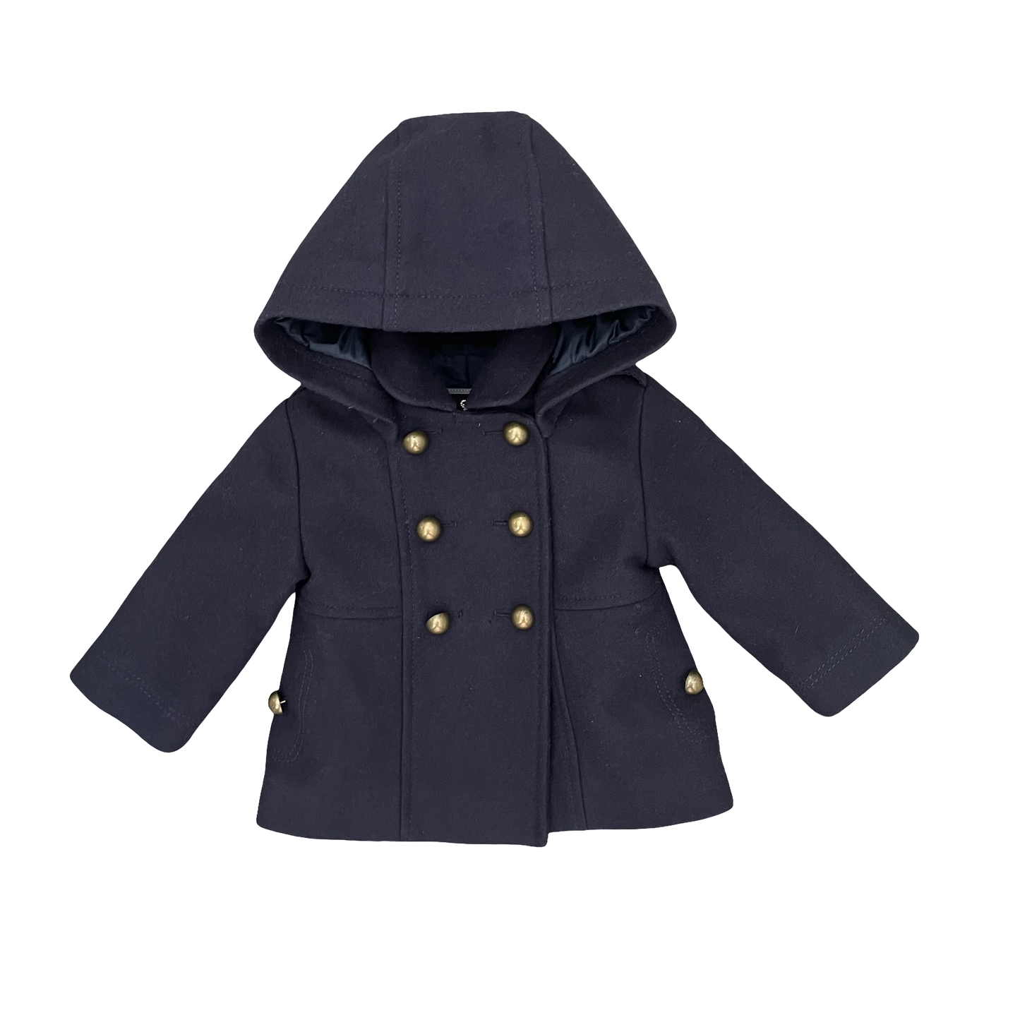Navy Jacadi Wool/Cashmere Coat, 6M