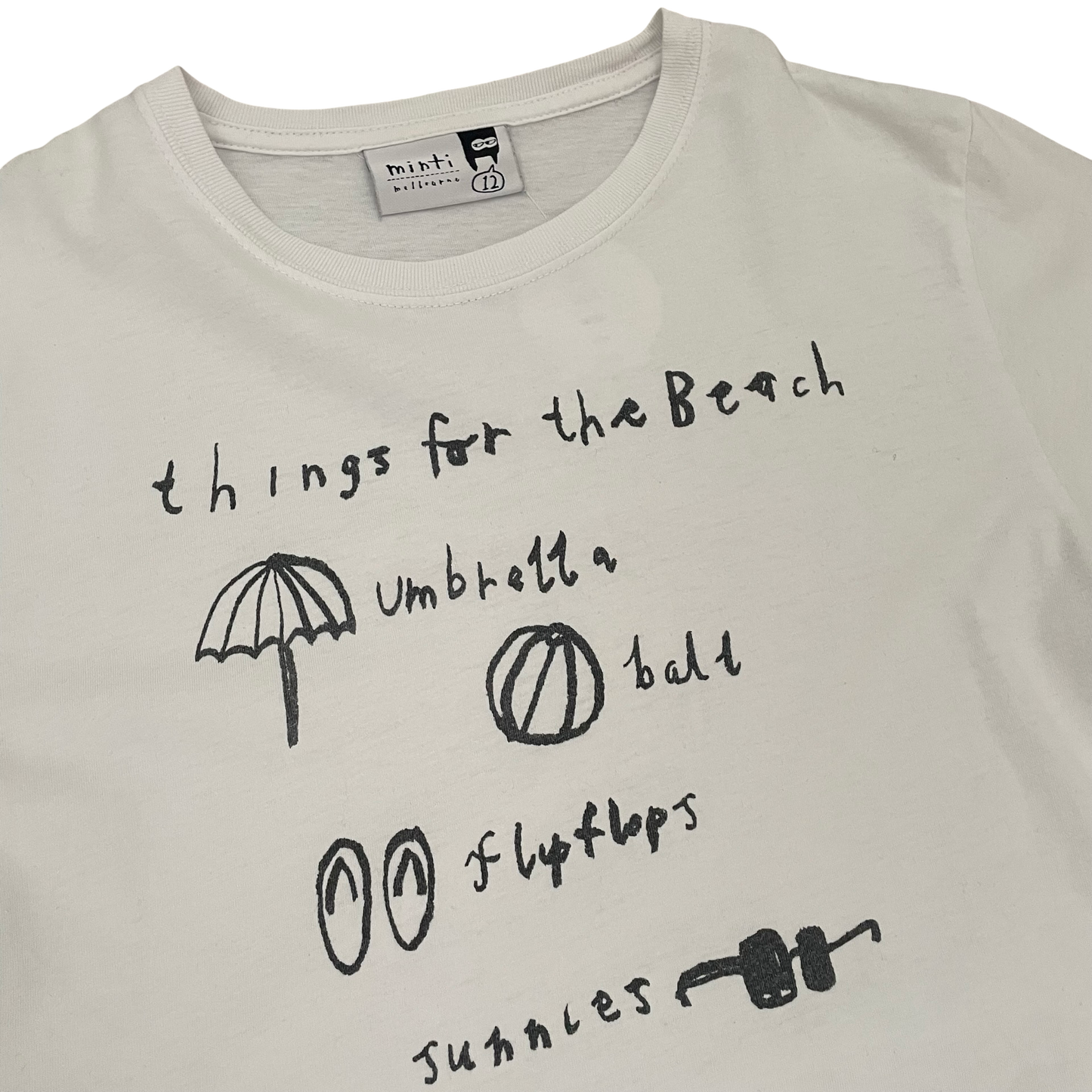 White Minti T-Shirt, 12Y