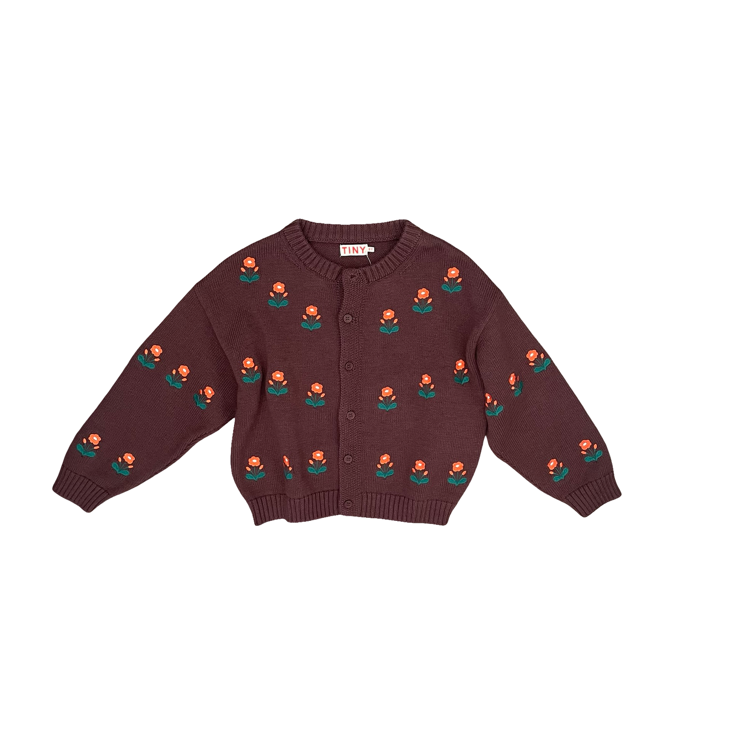 Brown Tiny Cottons Knit Cardigan, 8Y
