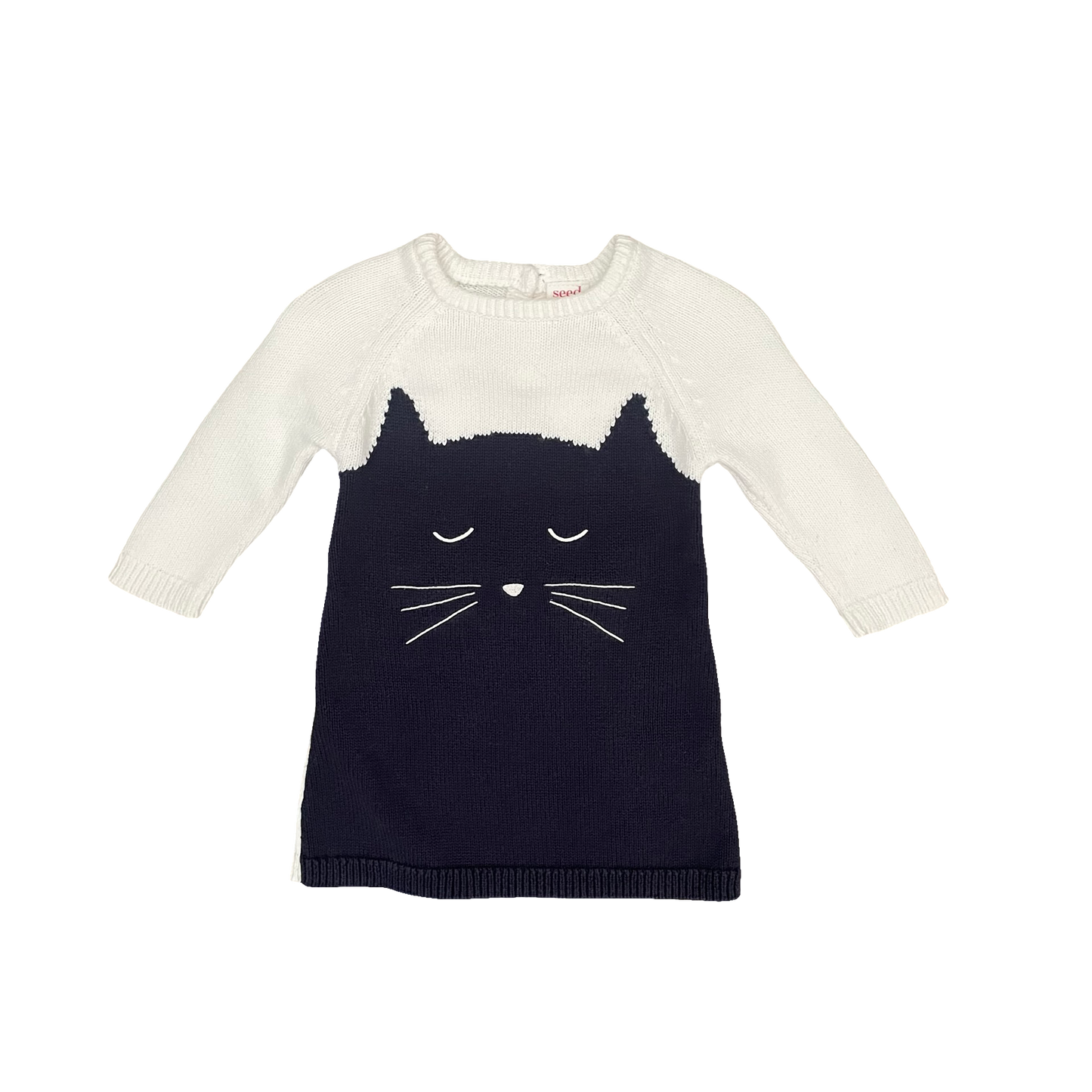 Navy/White Seed Dress, 3-6M
