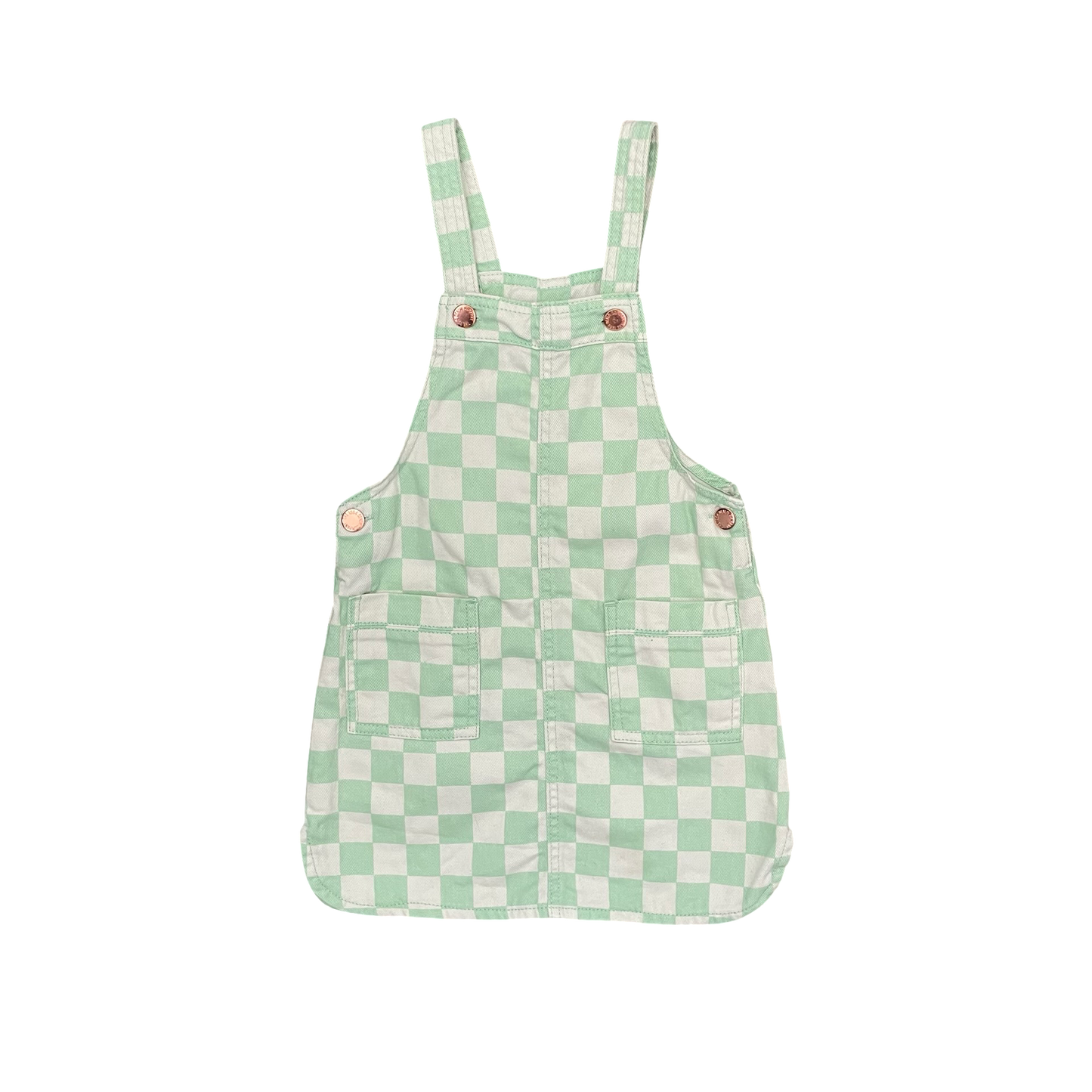 Green 1964 Denim Pinafore, 5Y