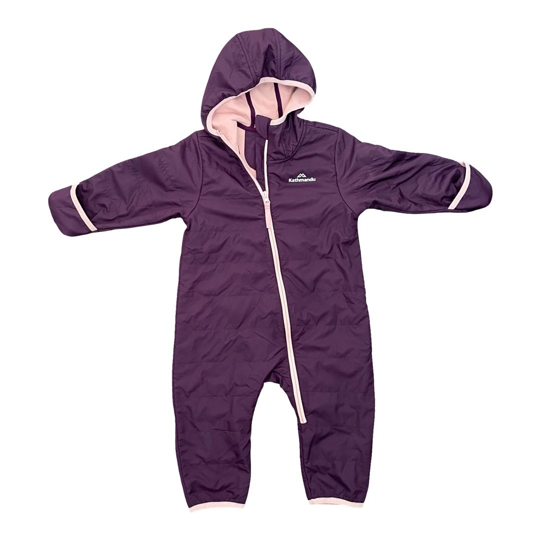 Eggplant Kathmandu Fleece Jumpsuit, 12M