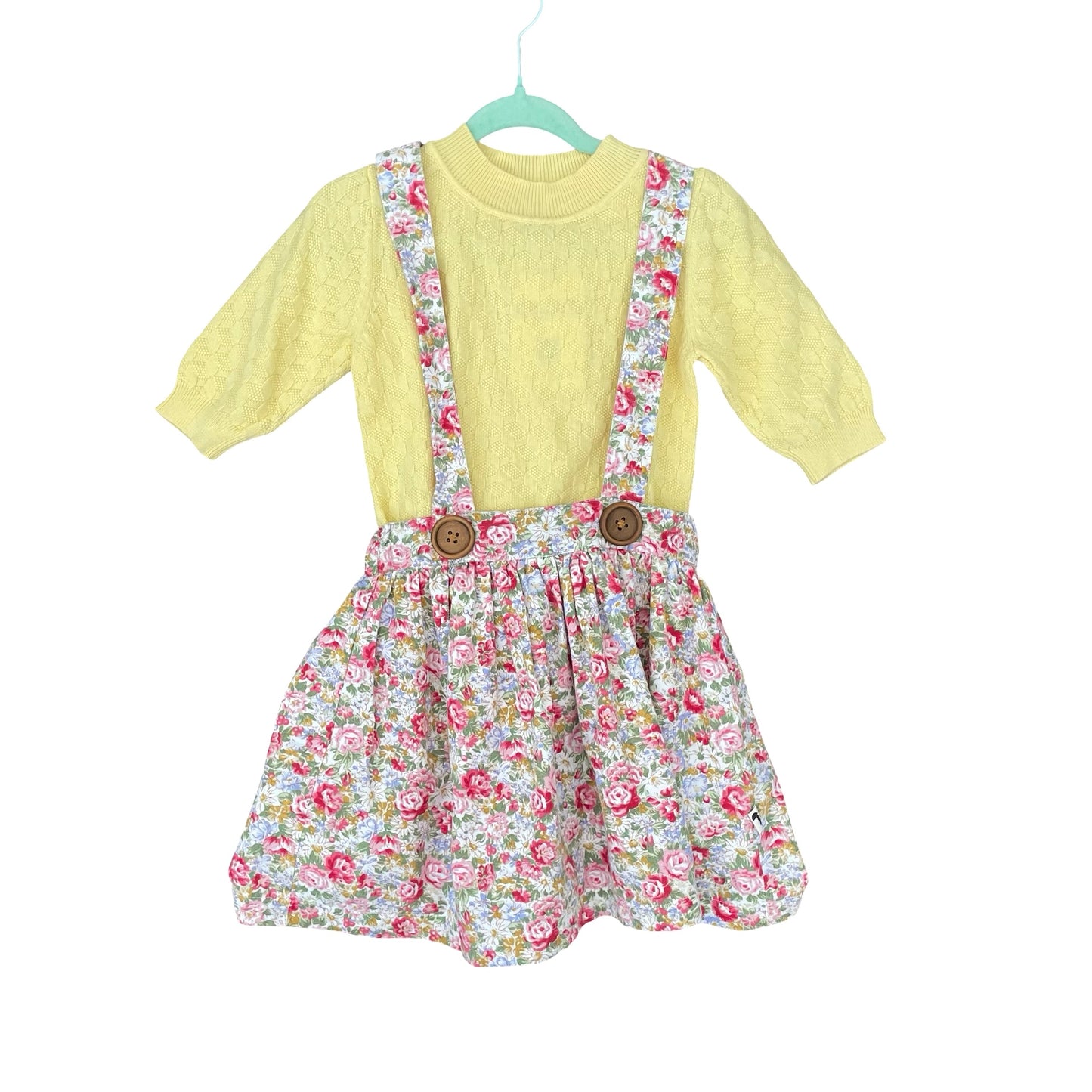 Floral Lacey Lane Suspender Skirt, 4Y