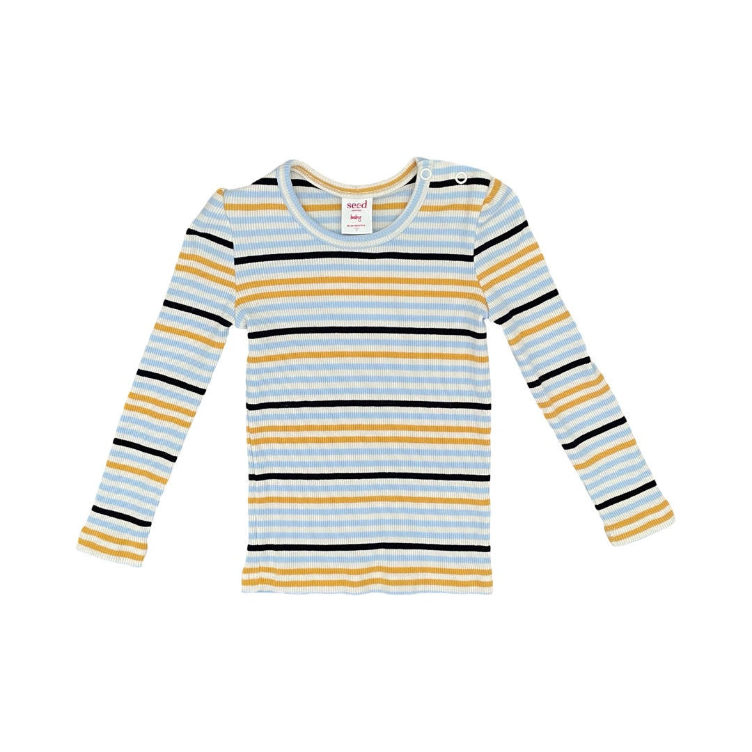Stripe Seed Long Sleeve Top, 2Y