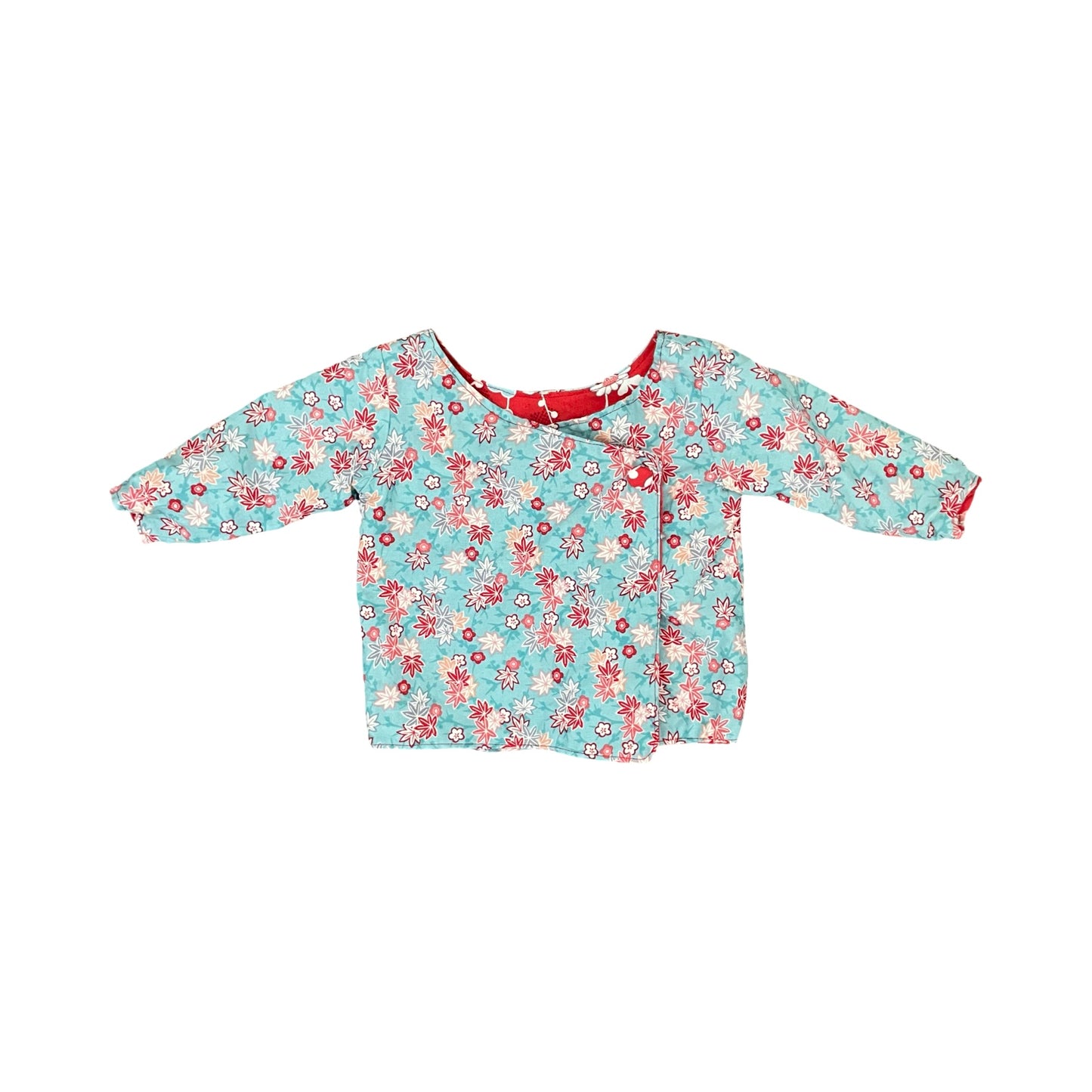 Teal floral Made by Hand Jacket, 6-12M
