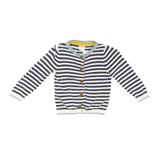 Blue White stripe Hema Cardigan, 12-18M