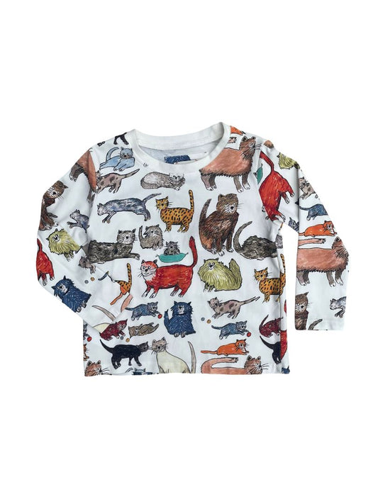 Cream dougal Cats T-Shirt, 8Y