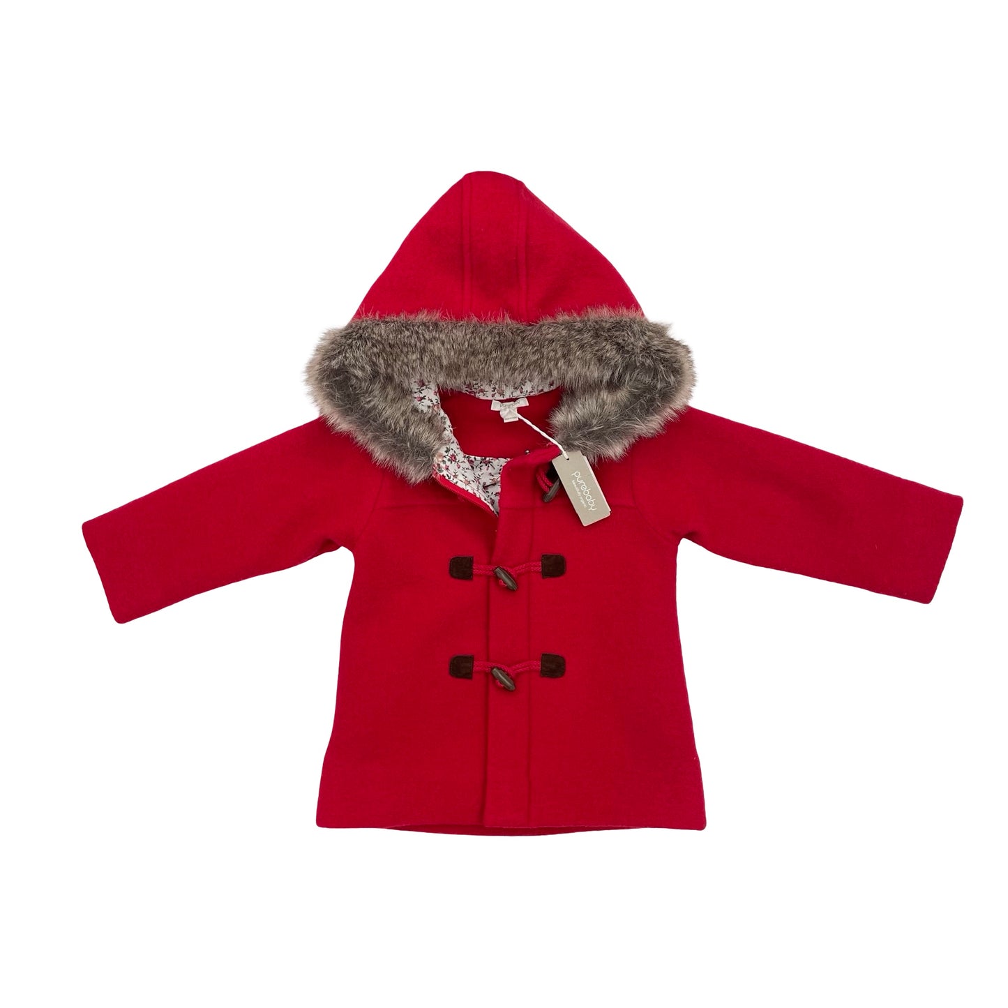 Garnet Purebaby Duffle Coat, 3Y