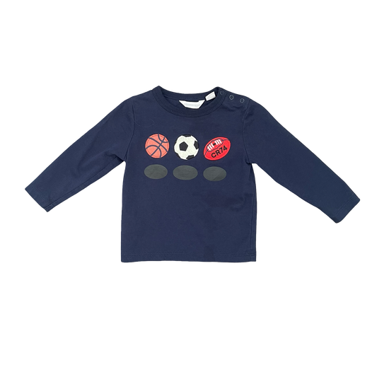 Navy Country Road Long Sleeve Top, 6-12M
