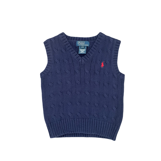 Navy Polo Ralph Lauren Knitted Vest, 24M