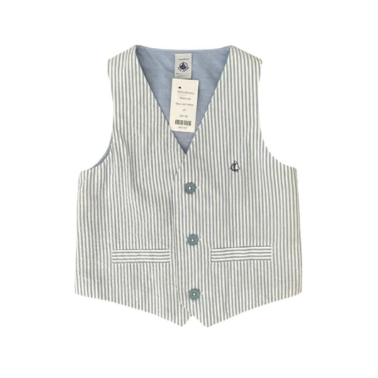 Blue and White Petit Bateau Waistcoat, 4T