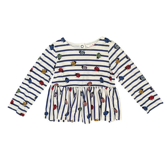 Stripes w ladybirds Gorman Playground Long Sleeve Top, 6-7Y