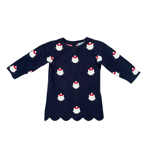 Navy w cats Jacardi Paris Dress, 12M