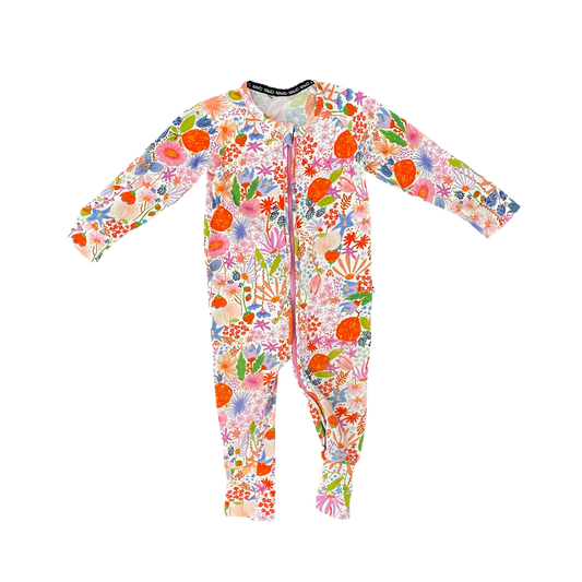 Floral Kip & Co Zip Romper, 1Y