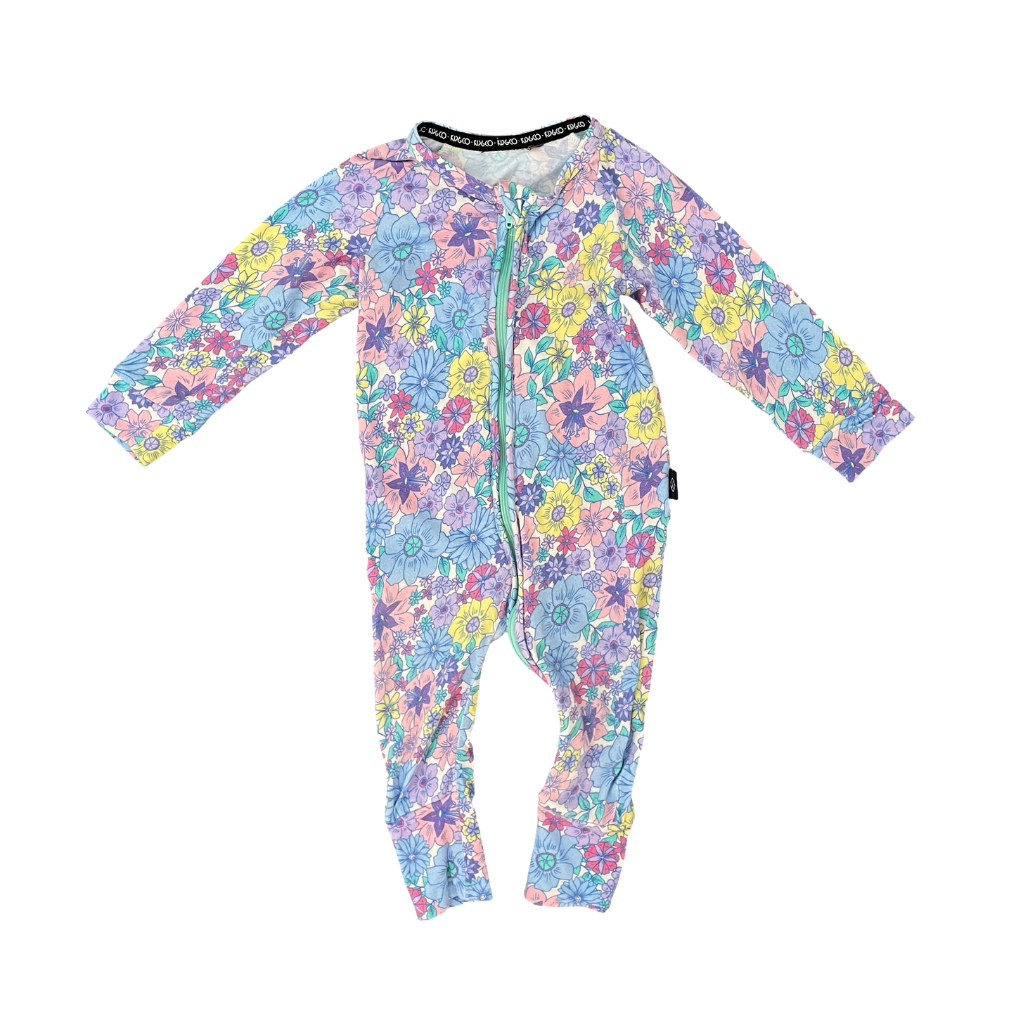 Floral Kip & Co Zip Romper, 1Y