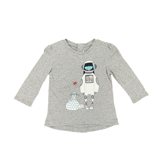 Grey Little Marc Jacobs Long Sleeve Top, 12M