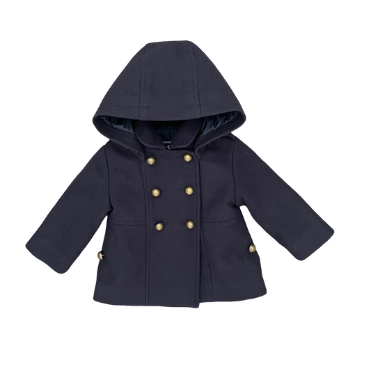 Navy Jacadi Wool/Cashmere Coat, 6M
