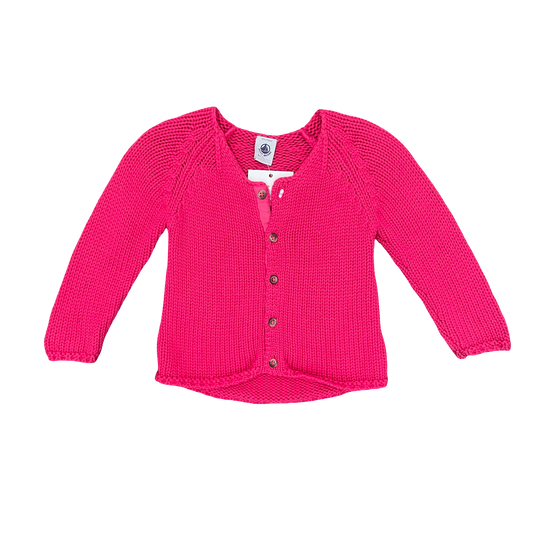 Pink Petit Bateau Wool Cardigan, 12M