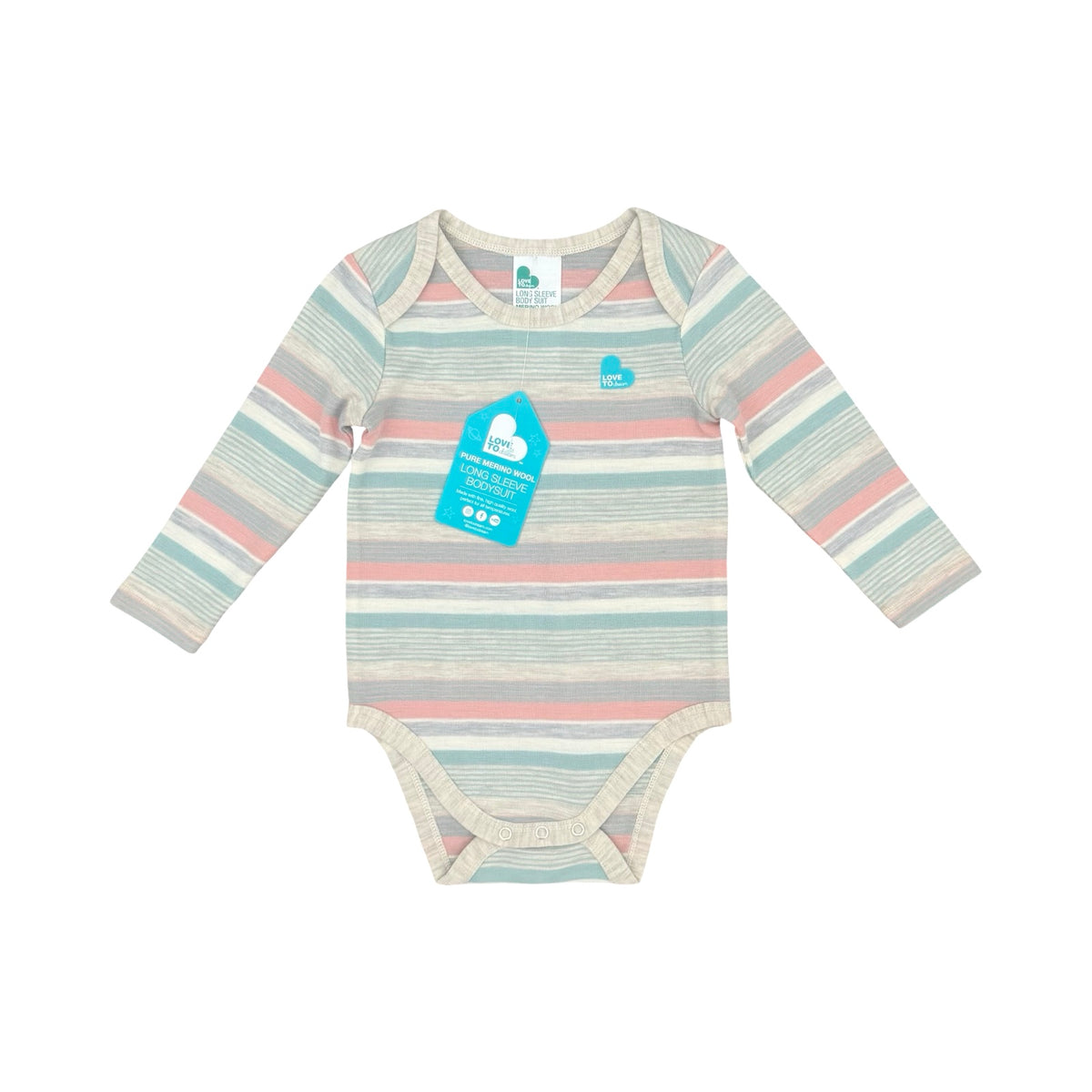 Stripe Love to Dream Merino Wool Bodysuit, 6-12M