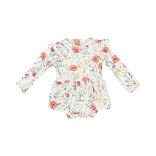 White floral Snuggle Hunny Dress, 3-6M