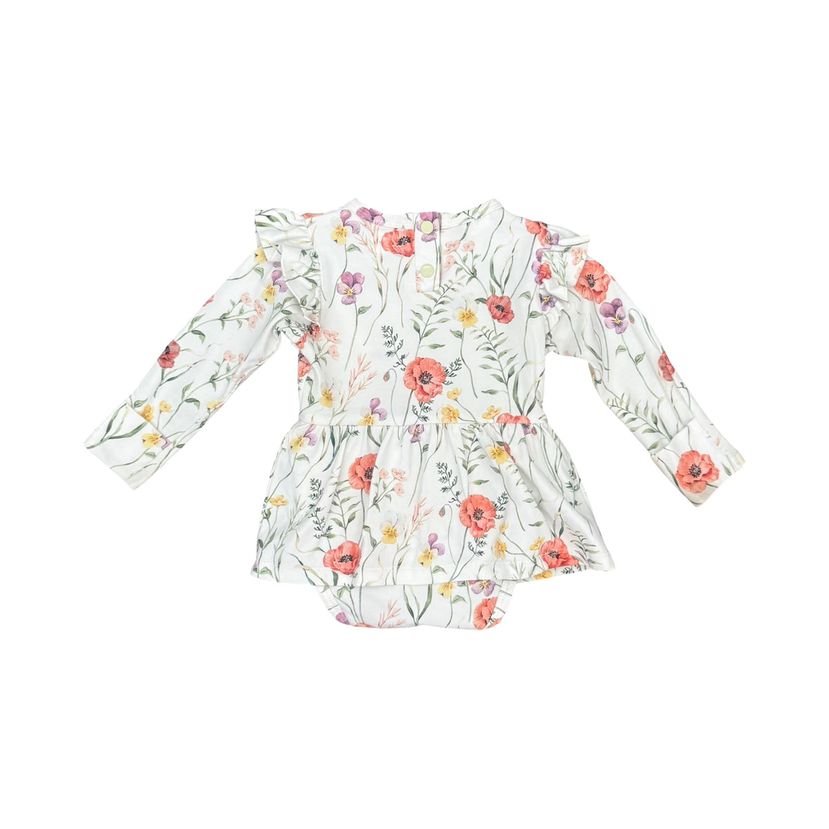 White floral Snuggle Hunny Dress, 3-6M