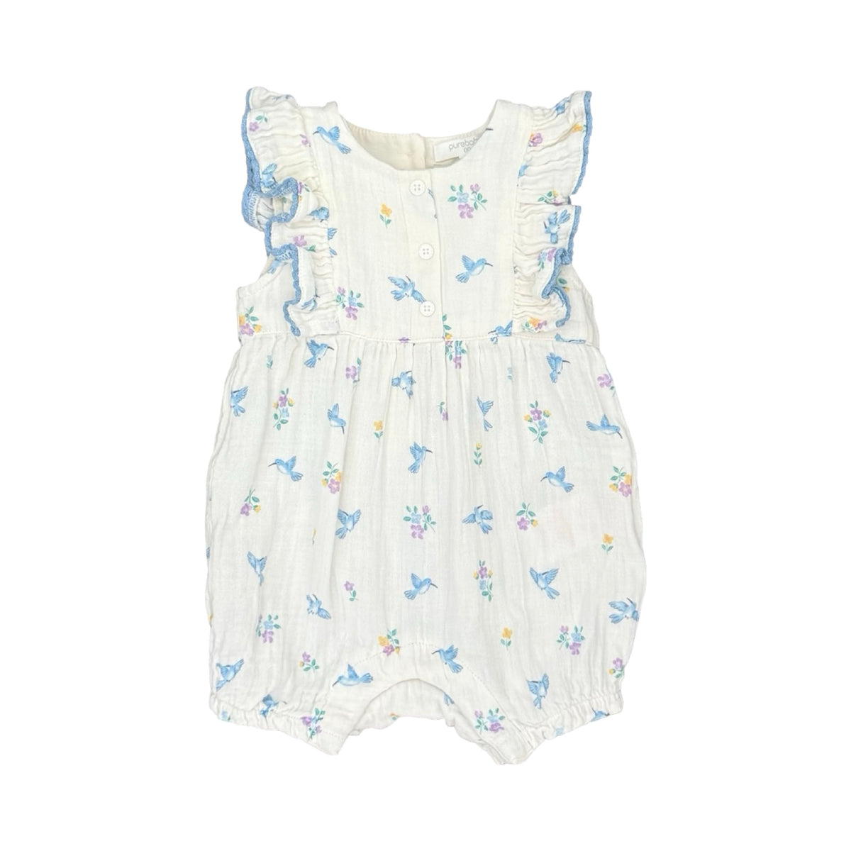 Floral Purebaby Romper, 3-6M