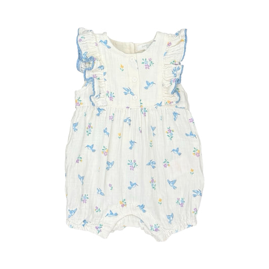 Floral Purebaby Romper, 3-6M