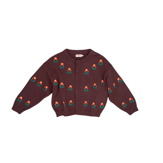 Brown Tiny Cottons Knit Cardigan, 8Y