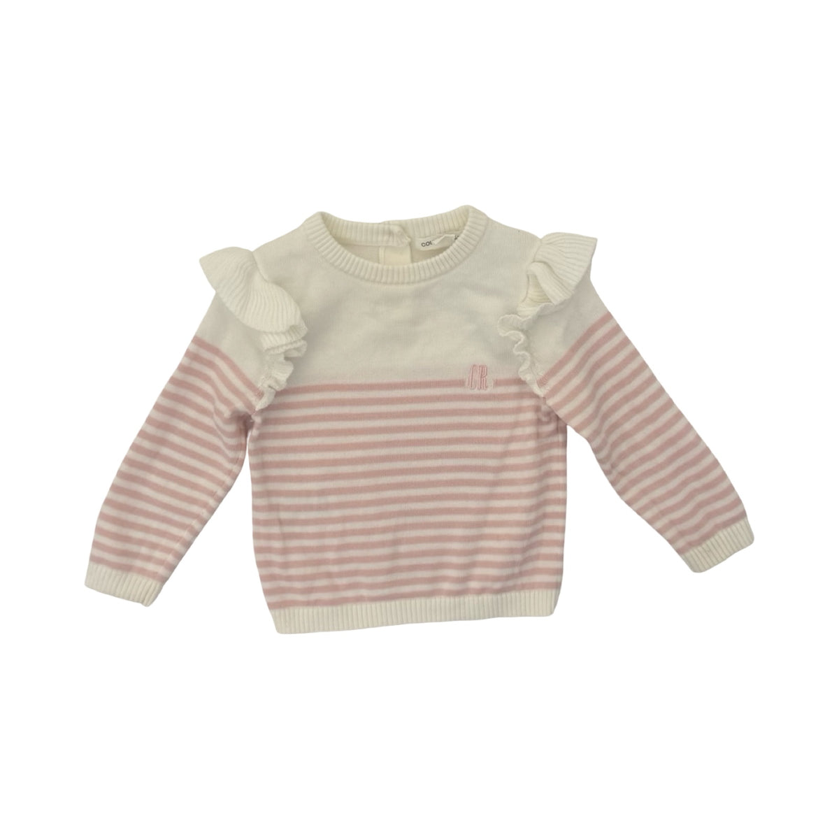 Pink Stripe Country Road Knit Jumper, 6-12M