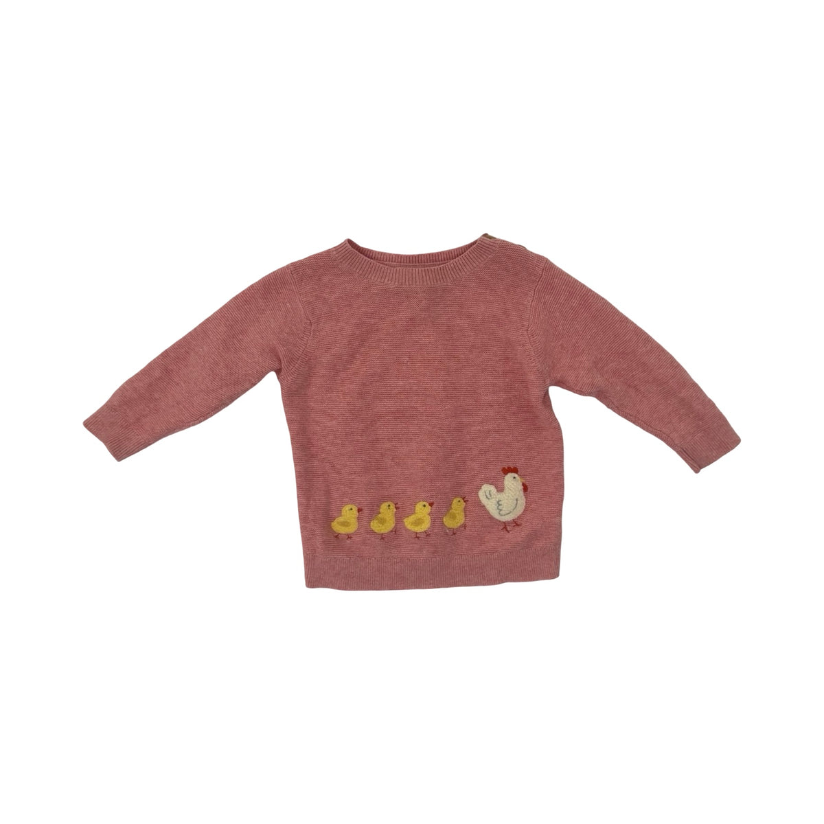Pink Purebaby Knit Jumper, 6-12M