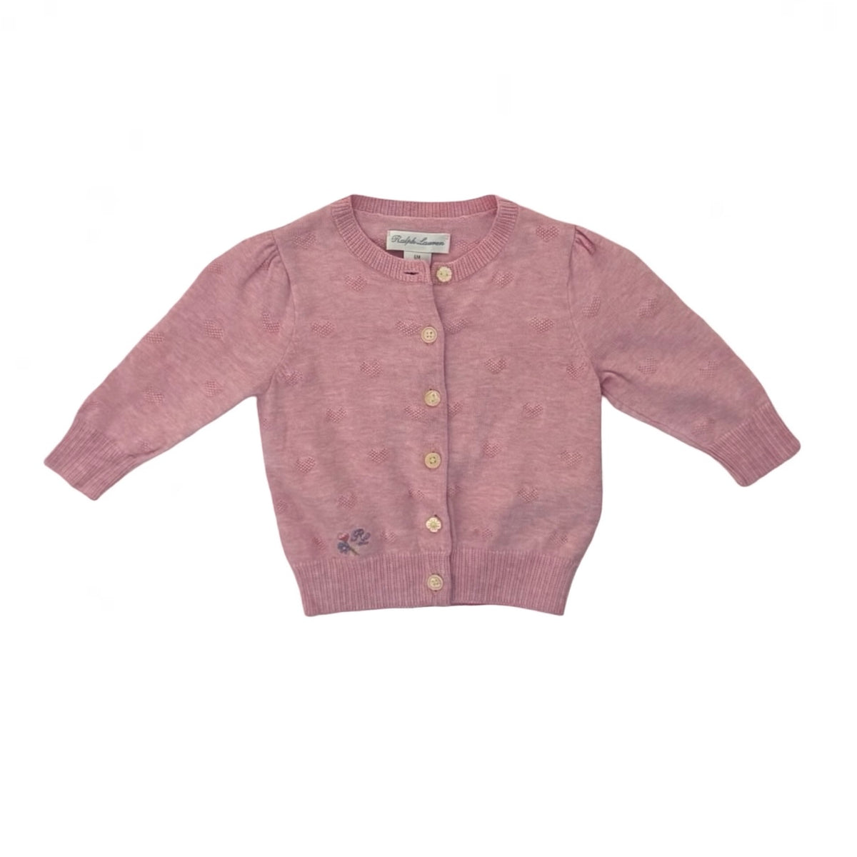 Pink Ralph Lauren Knit Cardigan, 6M