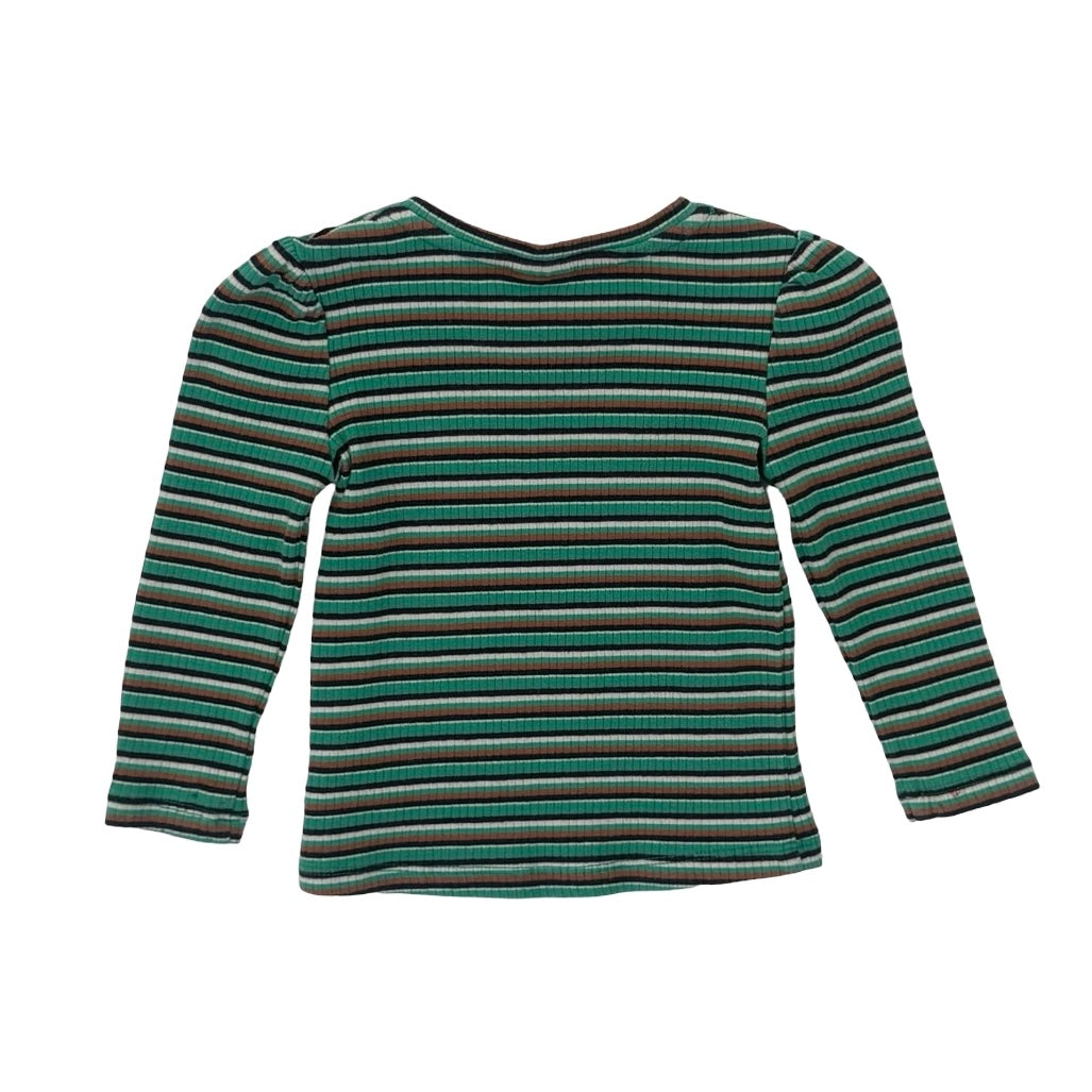 Green Stripe Seed Long Sleeve Top, 6-12M