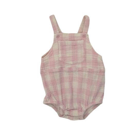 Pink Check Seed Romper, 6-12M