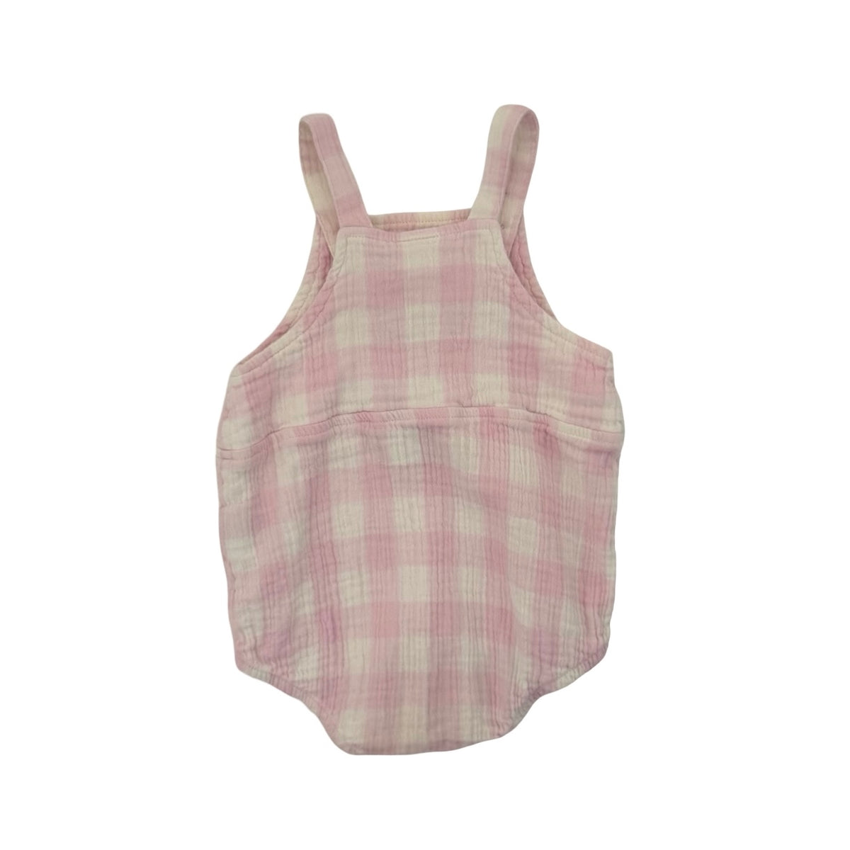 Pink Check Seed Romper, 6-12M