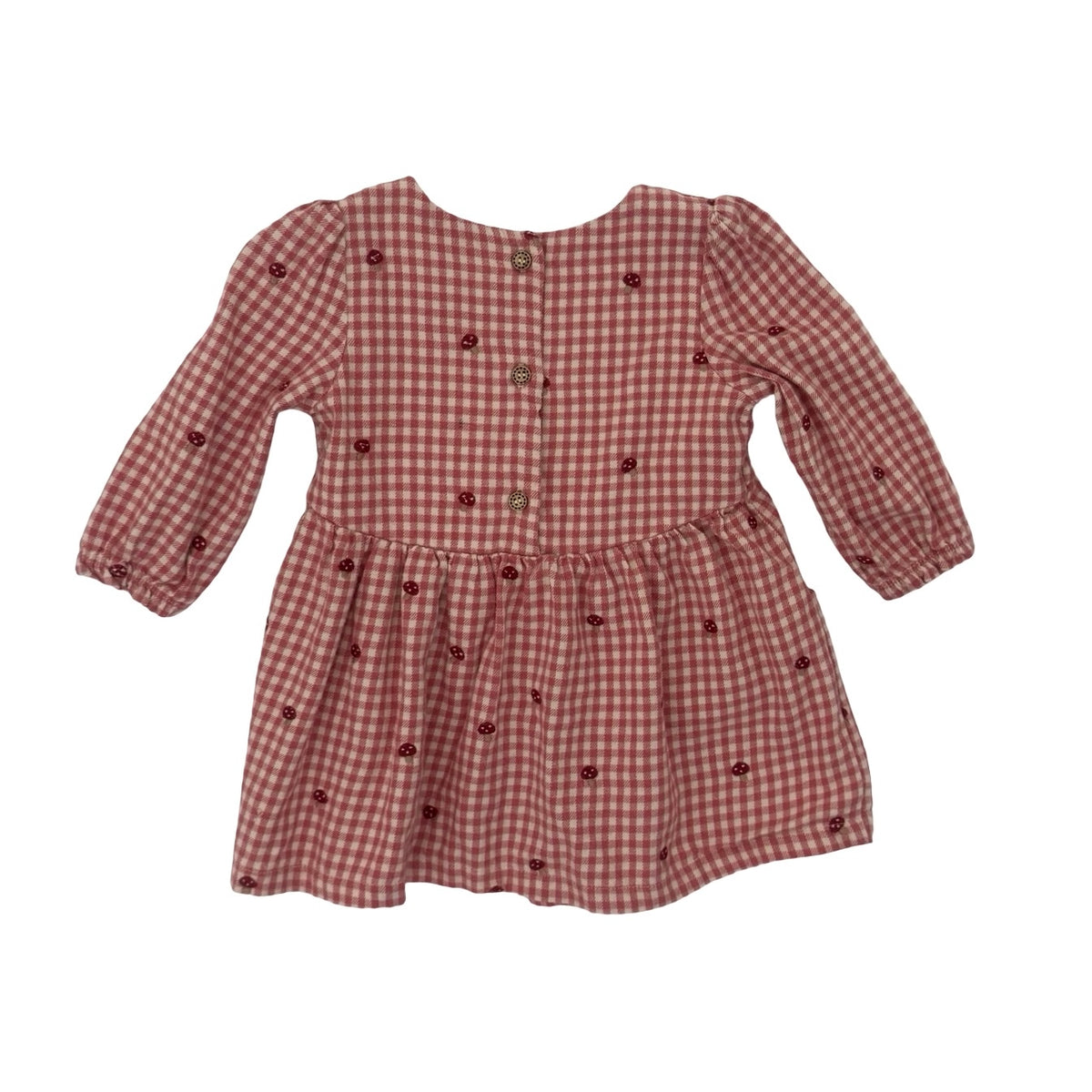Gingham Purebaby Toadstall Dress, 6-12M