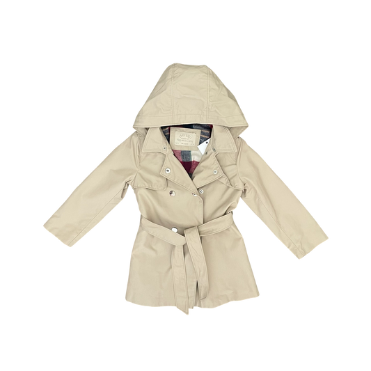 Ecru Zara Trench Coat, 4Y