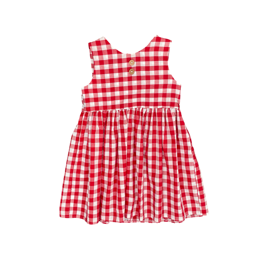 Red check Lulu's Handmade Dress Dress, 3Y