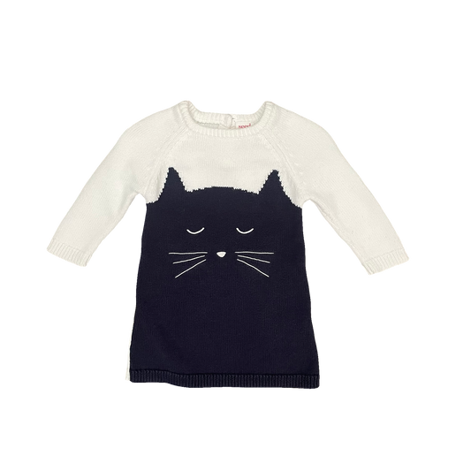 Navy/White Seed Dress, 3-6M