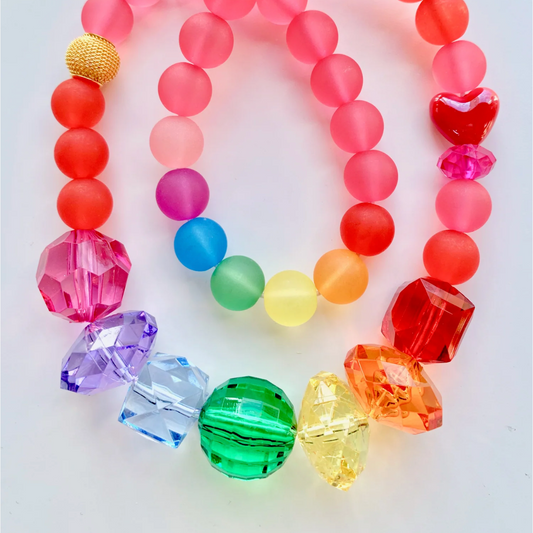 Red Bobble Rainbow Necklace