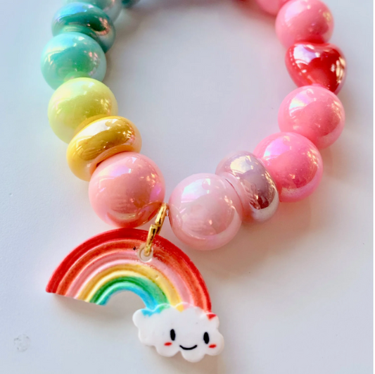 Red Bobble Violet's Rainbow Bracelet