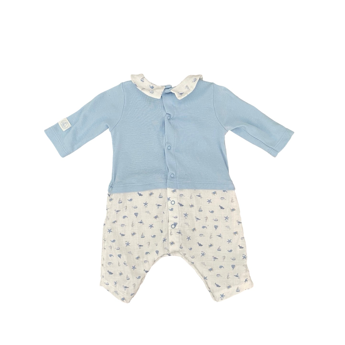 Multi  Petit Bateau Whales Romper, 1M